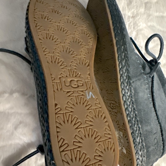 Uggs Woodlyn Moc Gray Suede Slip On Gray Moccasin Women’s 8 New w/o box - Picture 7 of 10